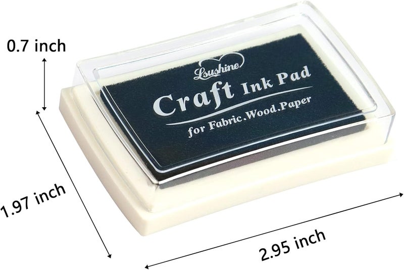 Lsushine Craft Ink Pad for Rubber Stamps, Paper, Wooden, Fabric, Scrapbooking, Non-Toxic Finger Ink Pads for Kids (Black) - Image 2